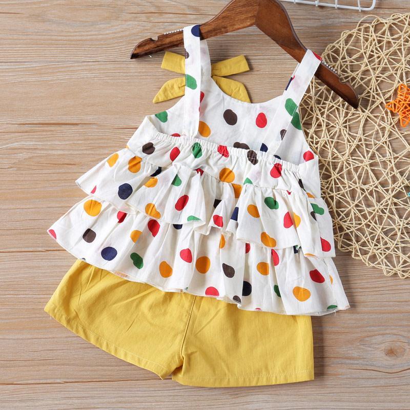 2-piece Polka Dot Sling Top & Pants for Toddler Girl - PrettyKid