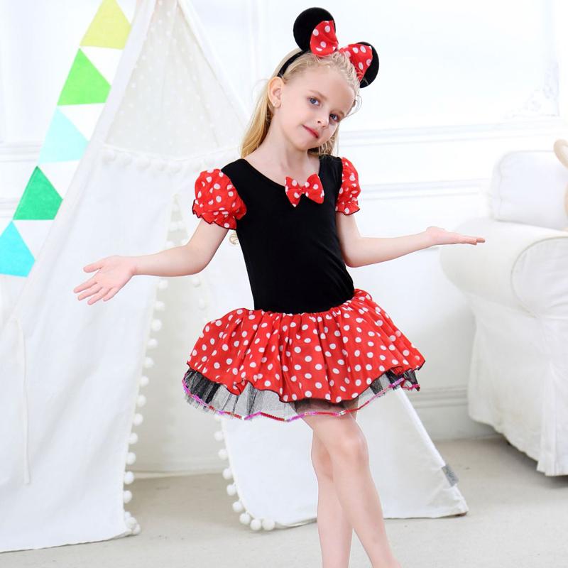 Toddler Girl Bow Decor Polka Dot Mesh Hem Dress & Headhand - PrettyKid
