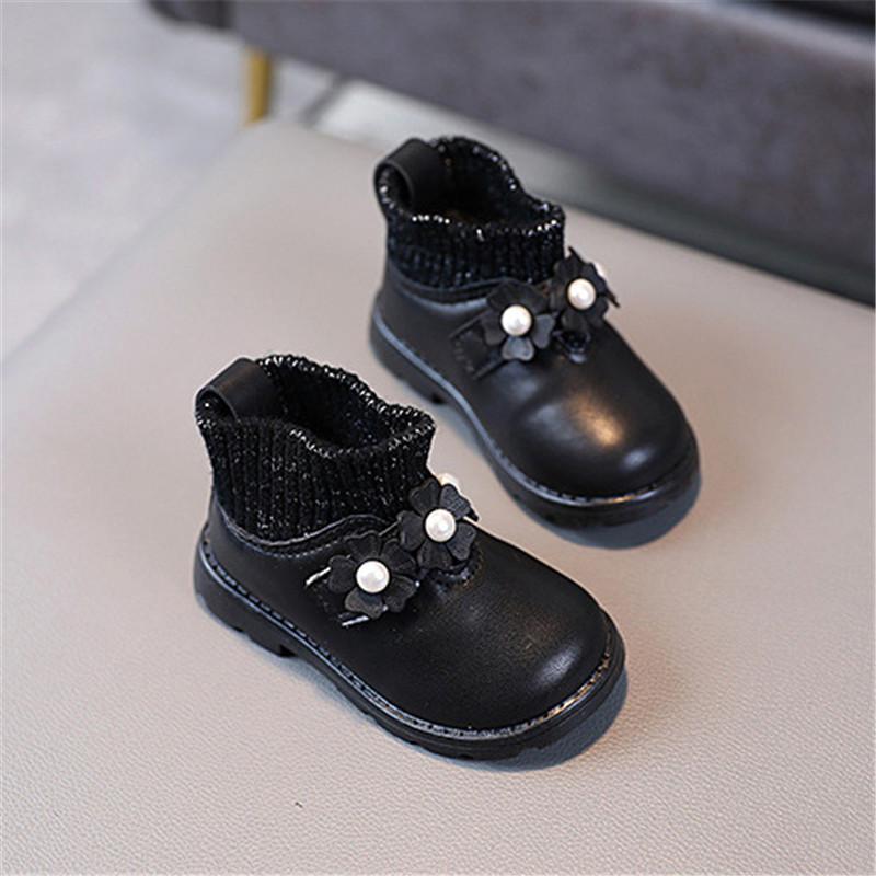 wholesale childrens Toddler Girl 3D Floral Decor Solid Color Boots Wholesale - PrettyKid