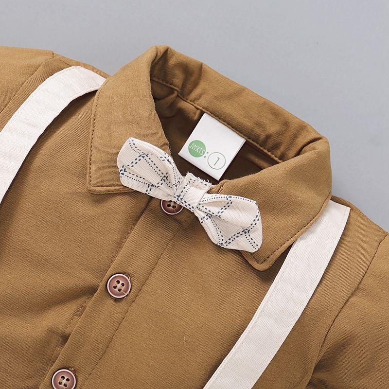Gentleman Bow Decor Jumpsuit for Baby Boy Wholesale children's clothing - PrettyKid