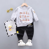 2-piece Bear Pattern Sweatshirt & Pants for Boy - PrettyKid