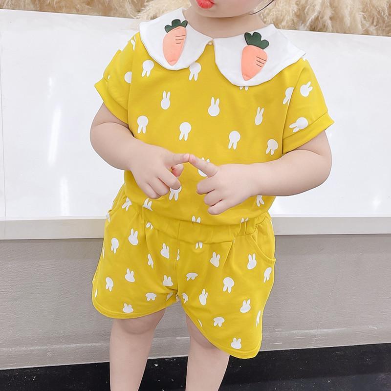 Toddler Girl Rabbit Pattern Lapel Suit - PrettyKid