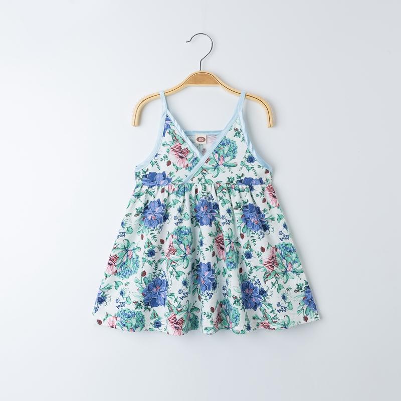 Sling Floral Printed Dress for Toddler Girl Wholesale children's clothing - PrettyKid
