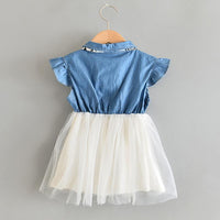 Ruffle Patchwork Tulle Dress for Toddler Girl Wholesale children's clothing - PrettyKid