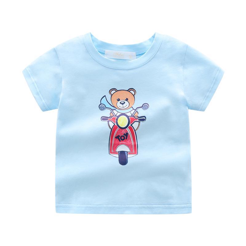 High Quality Cotton Cute Cartoon Animal Short-Sleeve Tee Wholesale children's clothing - PrettyKid