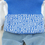 Wholesale Toddler Boys Lapel Shirt Top & Letter Vest & Denim Pants in Bulk - PrettyKid