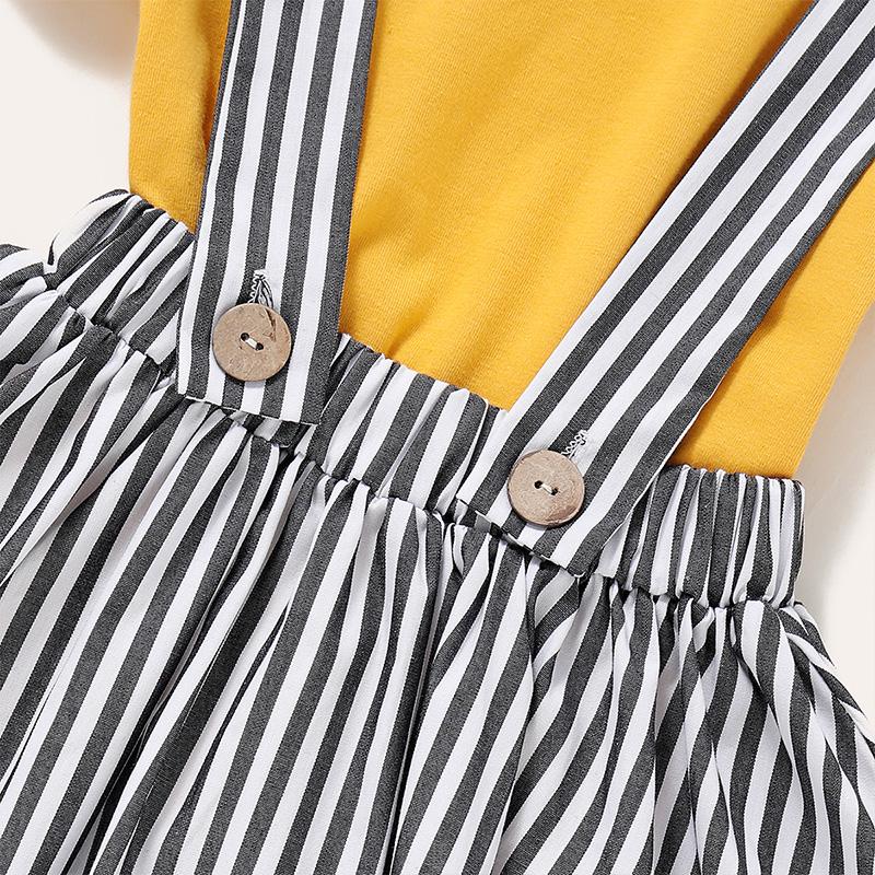 Ruffle Striped Dress for Toddler Girl Wholesale children's clothing - PrettyKid