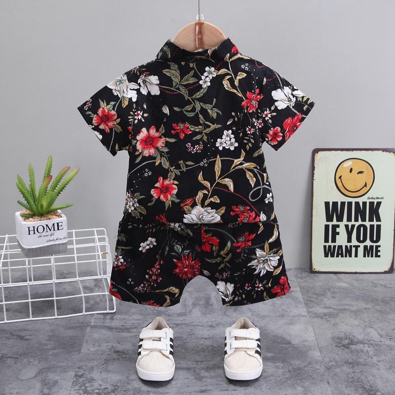 2-piece Floral Short Sleeve Shirt & Floral Shorts for Toddler Boy Children's Clothing - PrettyKid
