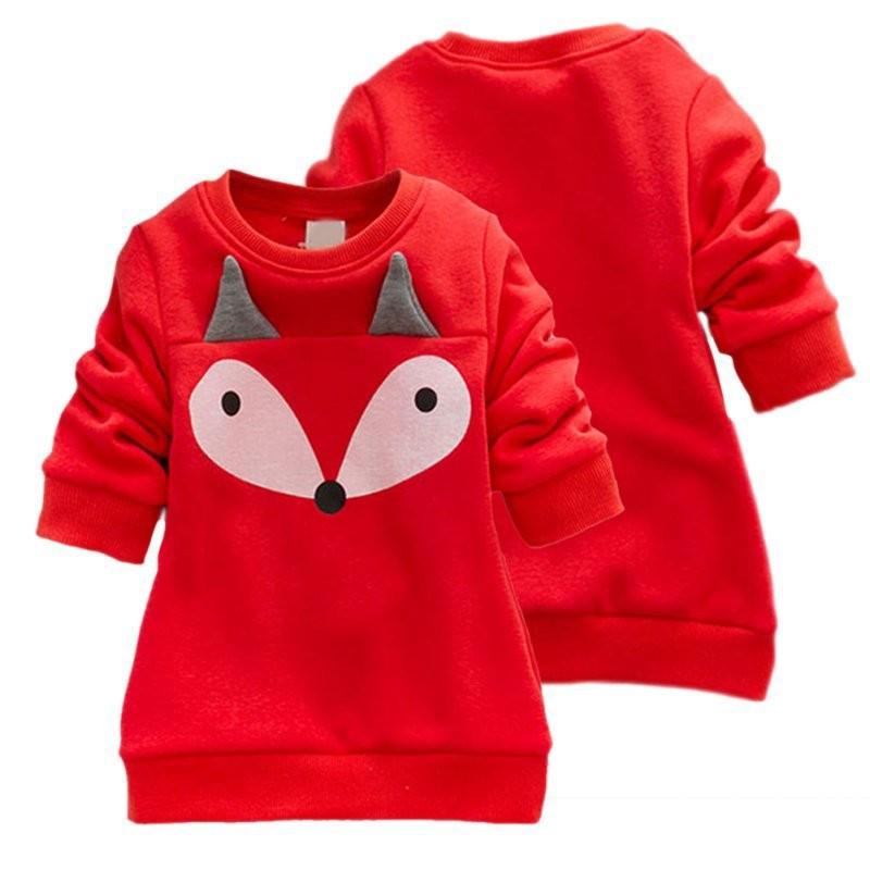 Fox Pattern Fleece-lined Suit for Toddler Girl - PrettyKid