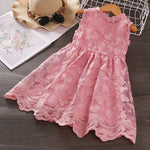 18M-6Y Little Girls Lace Butterfly Sleeveless Wholesale Little Girl Clothing Dresses - PrettyKid