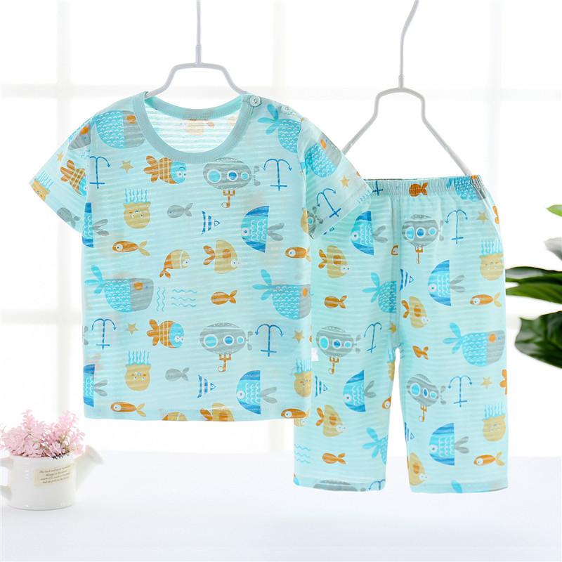 Toddler Girl Strawberry Pattern Summer Pajamas Sets Top+Pants - PrettyKid