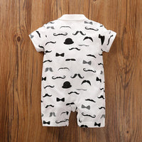 Cute Full-print Beard Short-sleeved Bodysuit Wholesale children's clothing - PrettyKid