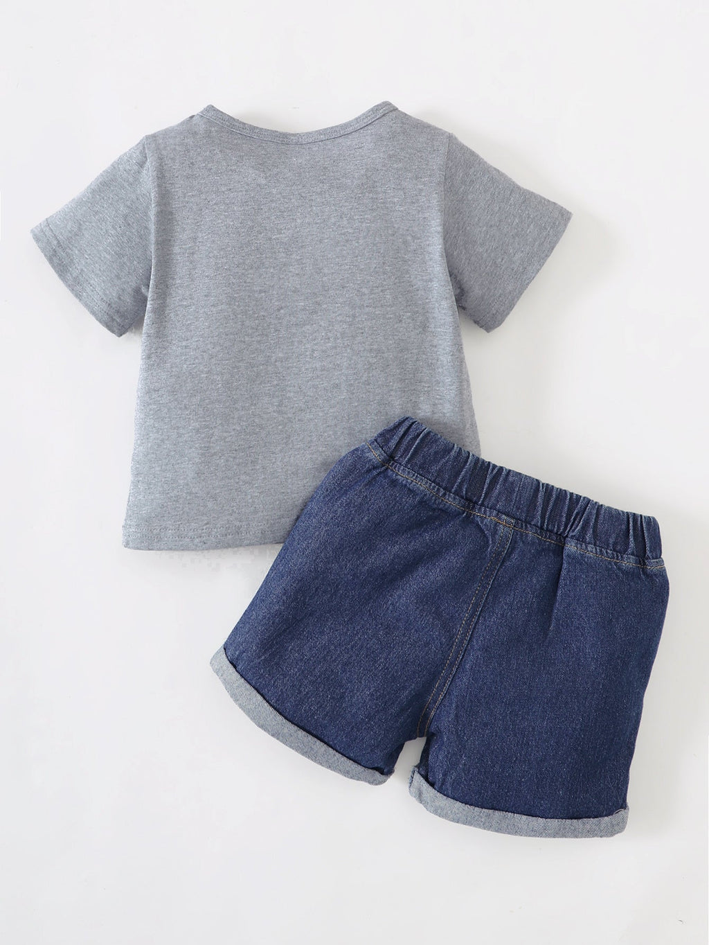 Cartoon Printing T-Shirts Denim Pocket Shorts Wholesale Baby Boy Sets - PrettyKid