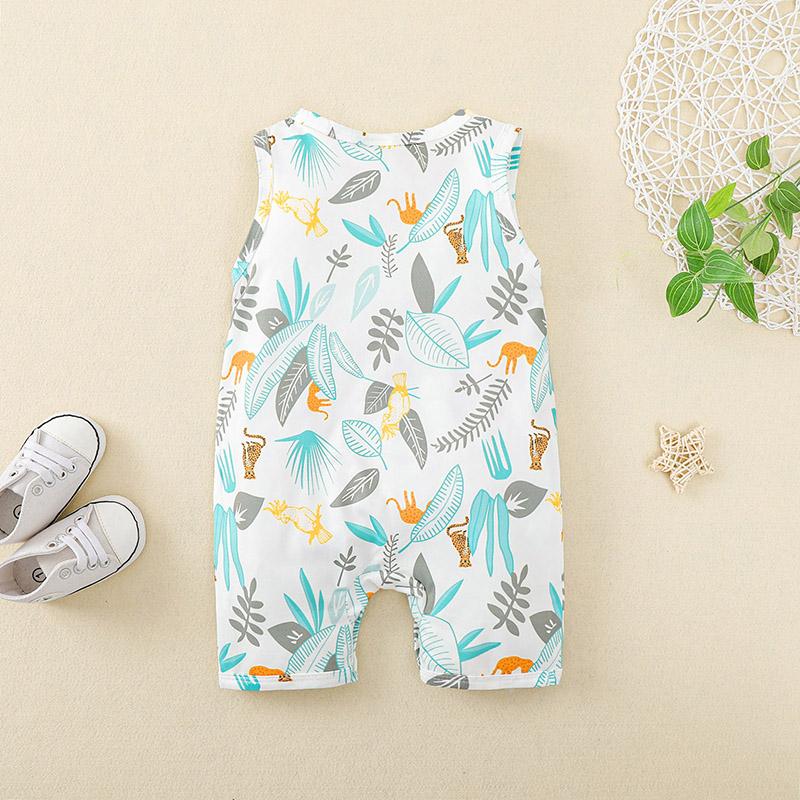 Baby Tropical Pattern Cotton Summer Bodysuit - PrettyKid