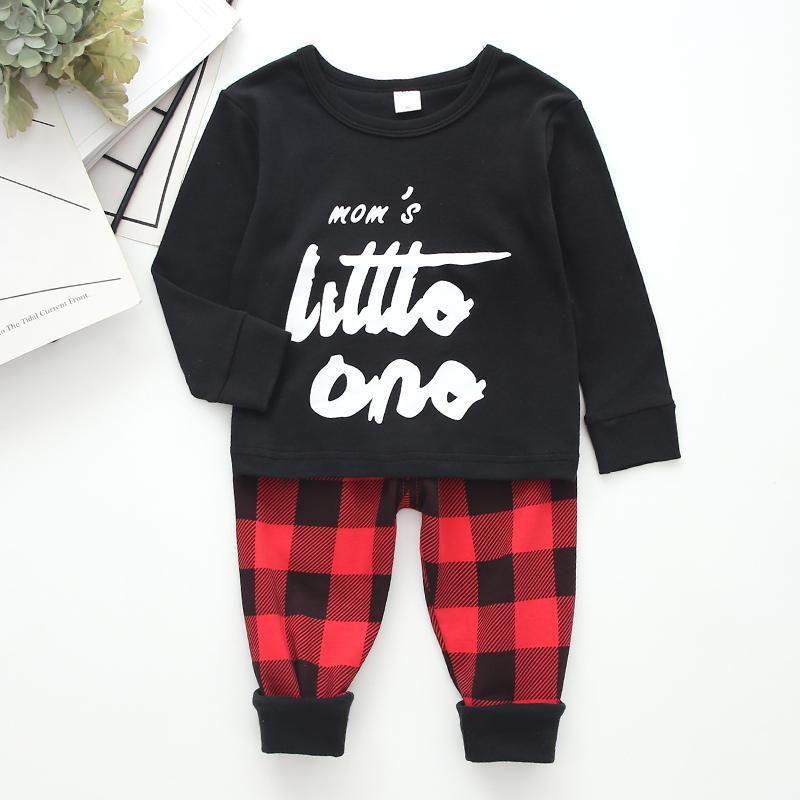 2-piece Letter Pattern Sweatshirts & Pants for Children Boy - PrettyKid