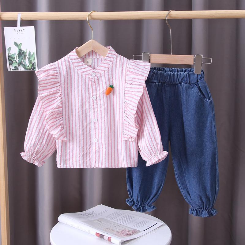 2-piece Carrot Pattern Shirt & Pants for Toddler Girl - PrettyKid