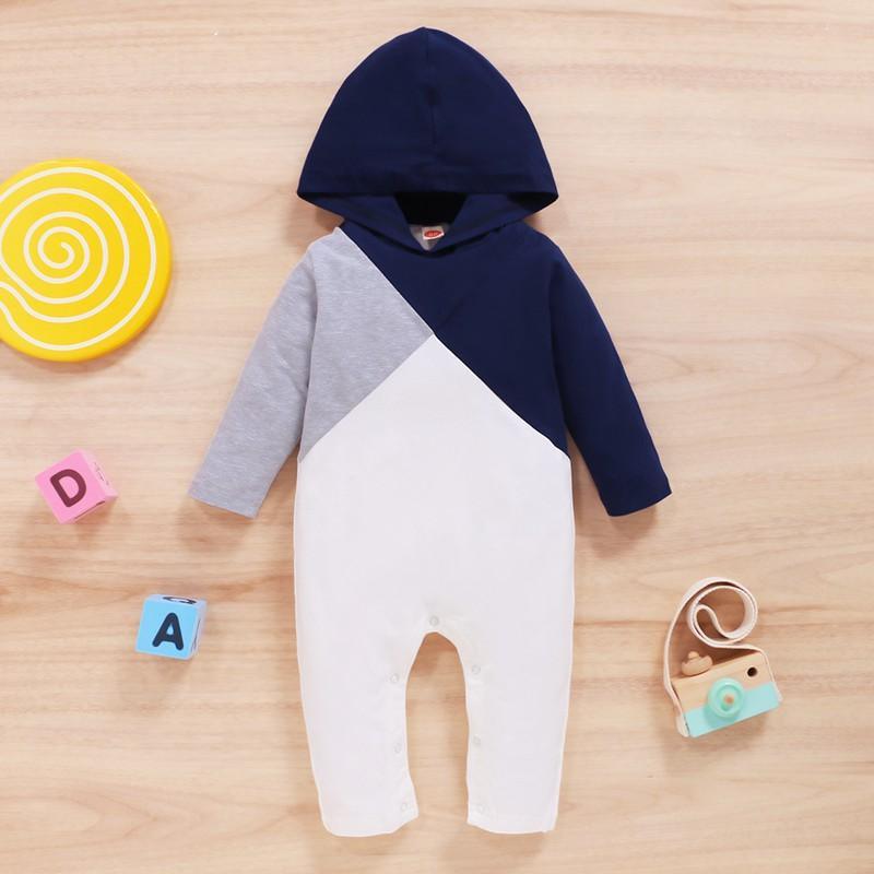 Color-block Hooded Jumpsuit for Baby - PrettyKid