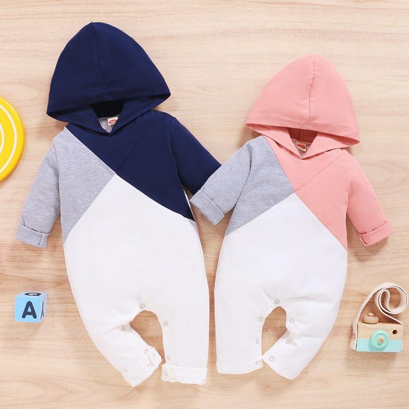 Color-block Hooded Jumpsuit for Baby - PrettyKid