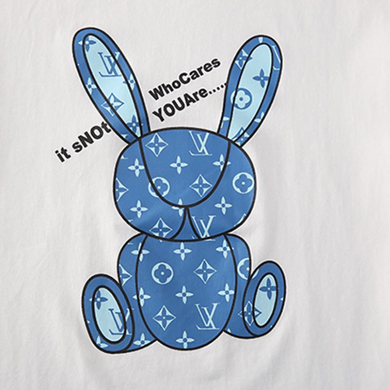 Girl Rabbit Pattern T-shirt & Cartoon Pattern Pants - PrettyKid