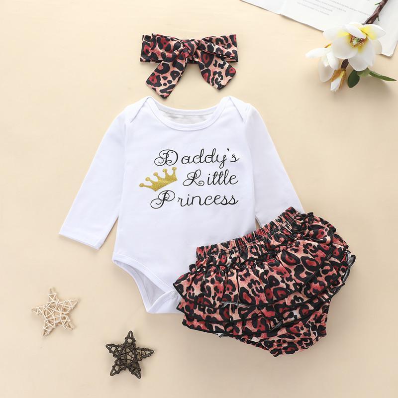 3-piece Letter Pattern Bodysuit & Shorts & Headband for Baby Girl Wholesale children's clothing - PrettyKid