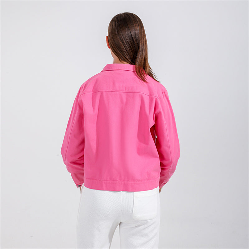 Wholesale Causal Solid Color Long Sleeve Jean Jacket for Mom and Me in Bulk - PrettyKid