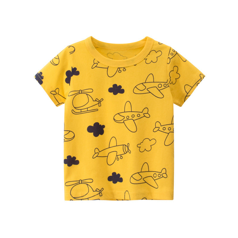 18M-9Y Toddler Boys Airplane Print T-Shirts Wholesale Boys Clothing - PrettyKid