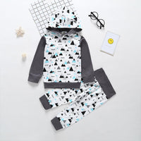 2-piece Geometric Pattern Hoodie & Pants for Baby - PrettyKid