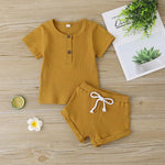 2-piece Solid T-shirt & Shorts for Baby - PrettyKid