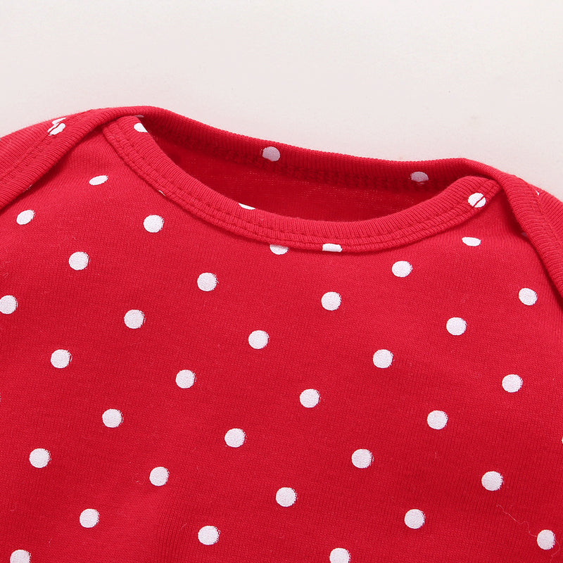 Baby Girls Red Dot Coat Jumpsuit Pants Set Plain Baby Clothes Wholesale - PrettyKid