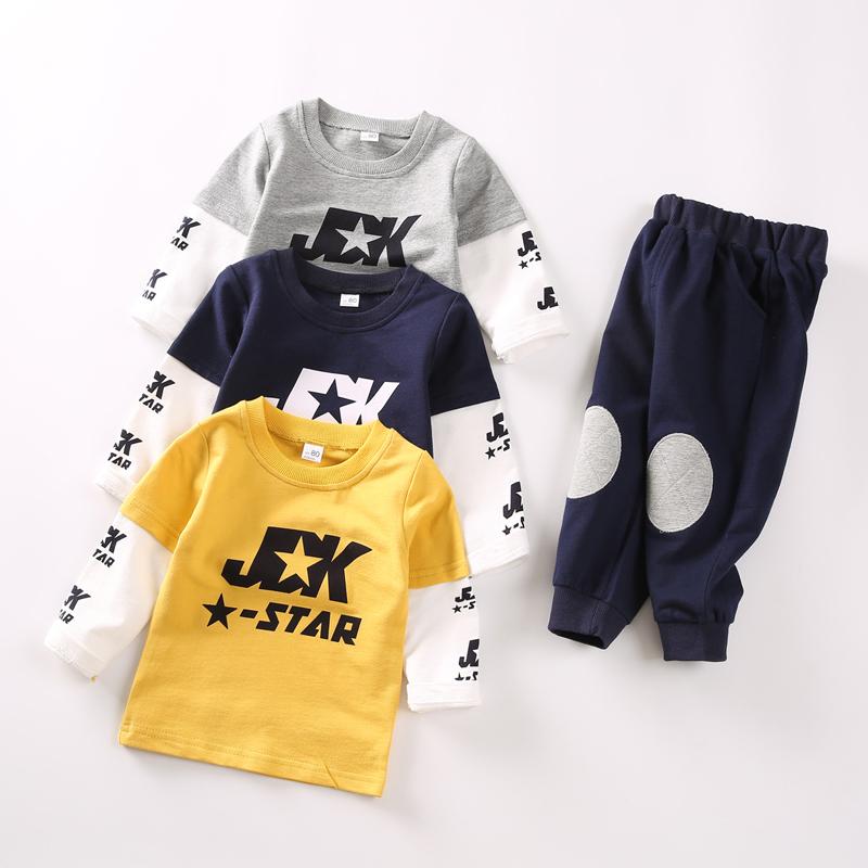 2-piece Letter Pattern Sweatshirts & Pants for Children Boy - PrettyKid