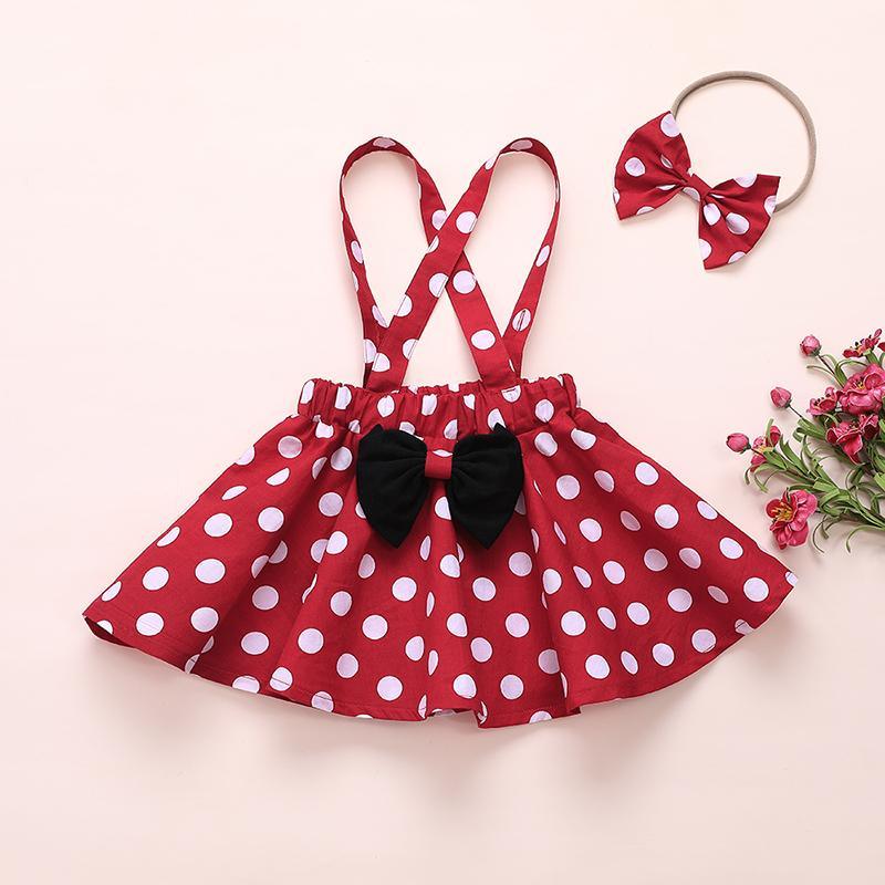 3-piece Solid Ruffle T-shirt & Polka Dot Dress & Headband for Toddler Girl - PrettyKid