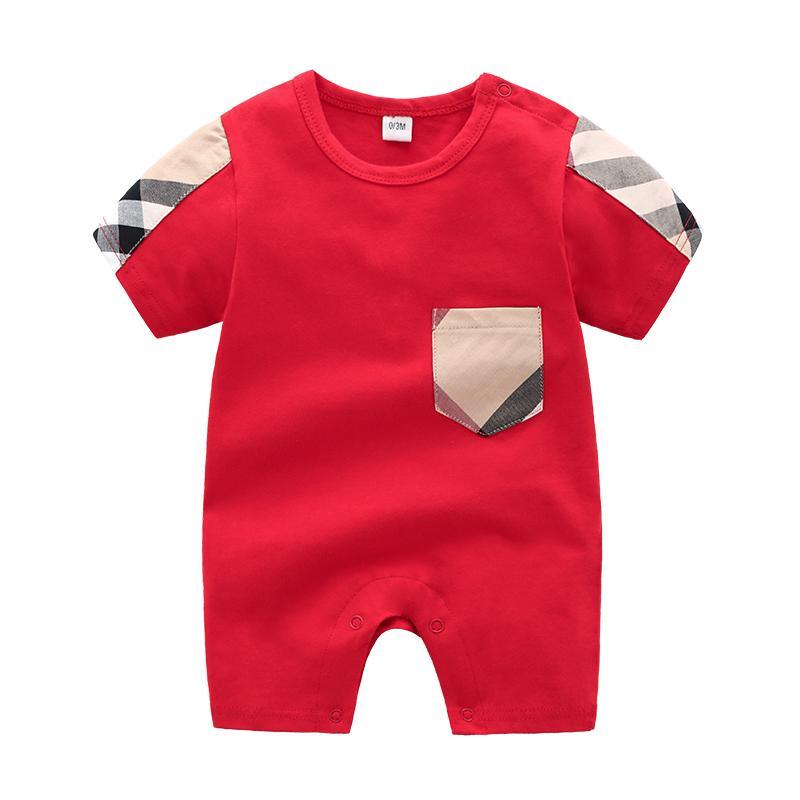 High Quality Cotton Classic Plaid Short-sleeve Bodysuit Children's clothing wholesale - PrettyKid