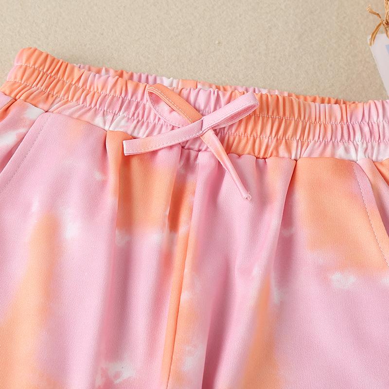 Toddler Girl Letter Graphic Vest & Tie Dye Pants Children's Clothing - PrettyKid