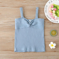 Baby Girl Solid Pattern Summer Vest - PrettyKid