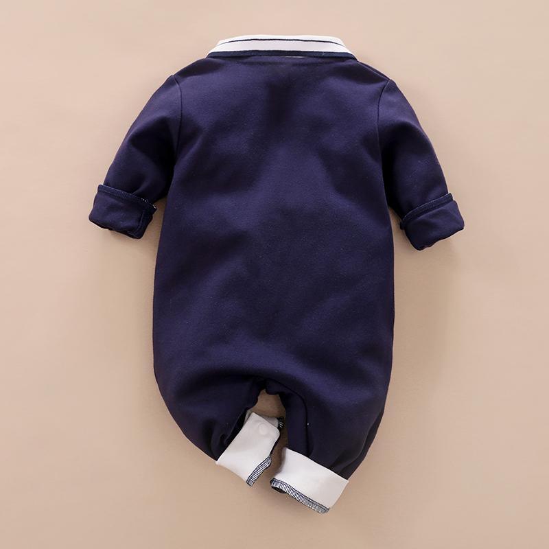 Long-Sleeve Soild Gentleman Style Jumpsuit Wholesale children's clothing - PrettyKid