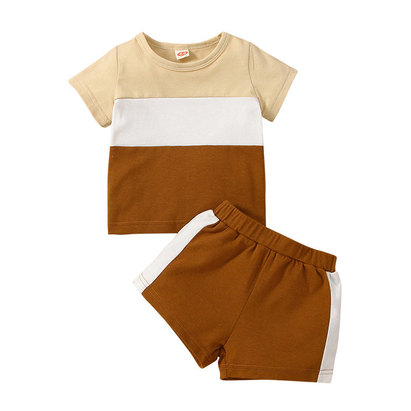 3-12M Baby Boys Sets Color Blocking T-Shirts & Shorts Wholesale Baby Clothing - PrettyKid