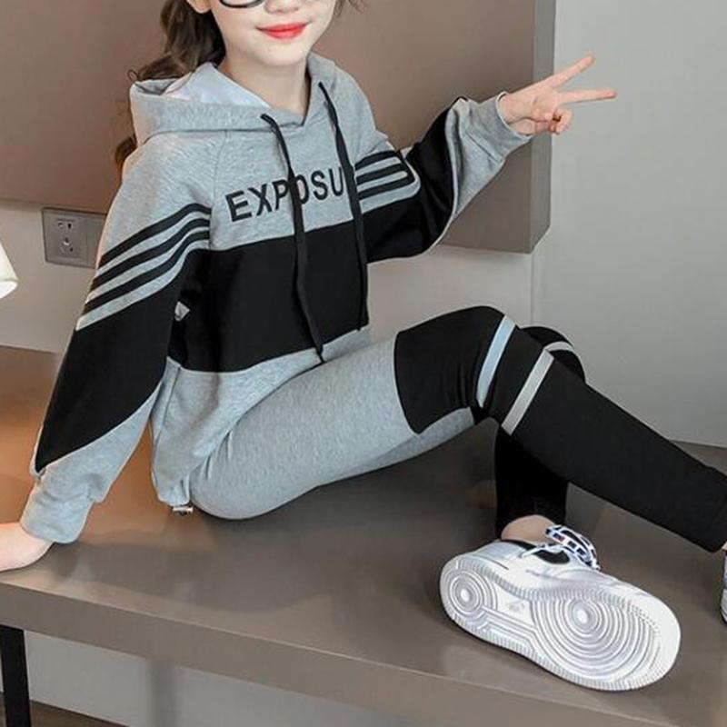 2-piece Color-block Hoodie & Pants for Girl - PrettyKid