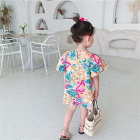 Toddler Girl Floral Print Puff Sleeve Dress - PrettyKid