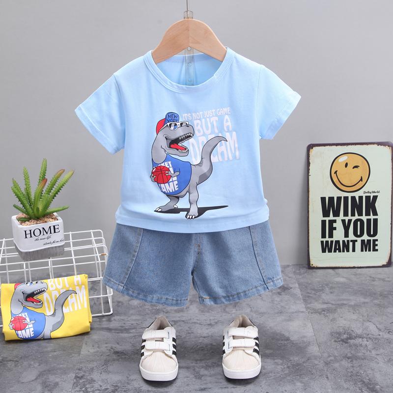 2-piece Dinosaur Pattern T-shirt & Shorts for Children Boy - PrettyKid
