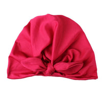 Solid Baby Turban with Bow Basin Children Woolen Hat Children's Clothing - PrettyKid