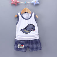 2pcs Fashion Plaid Solid Print Top and Pants Wholesale children's clothing - PrettyKid