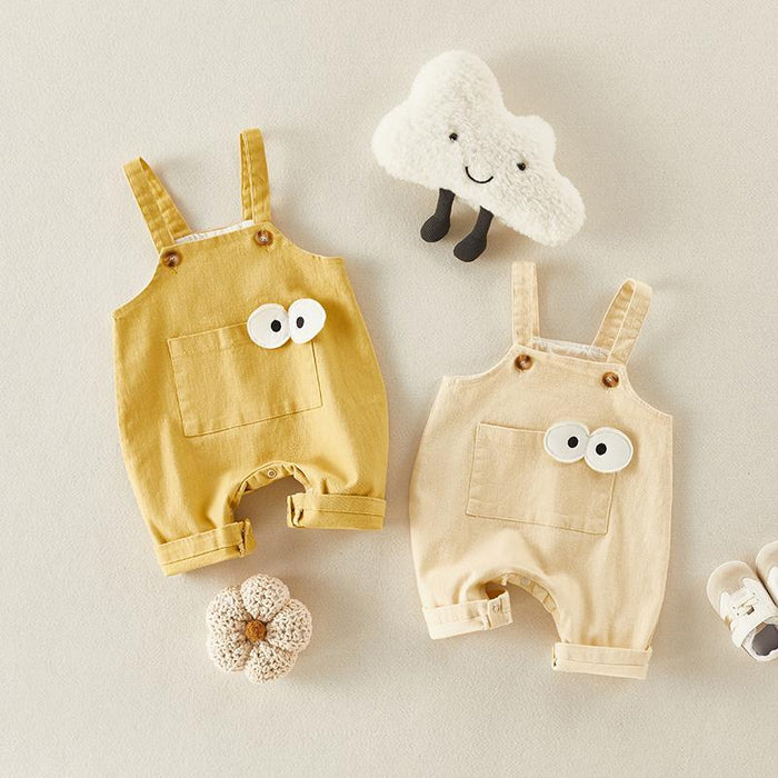 Baby Unisex 1 Pieces Mustache Pattern Summer Bib Pants - PrettyKid