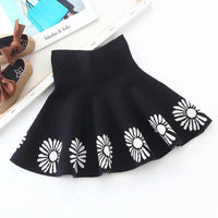 Floral Pattern Knitted Pleated Skirt for Girl - PrettyKid