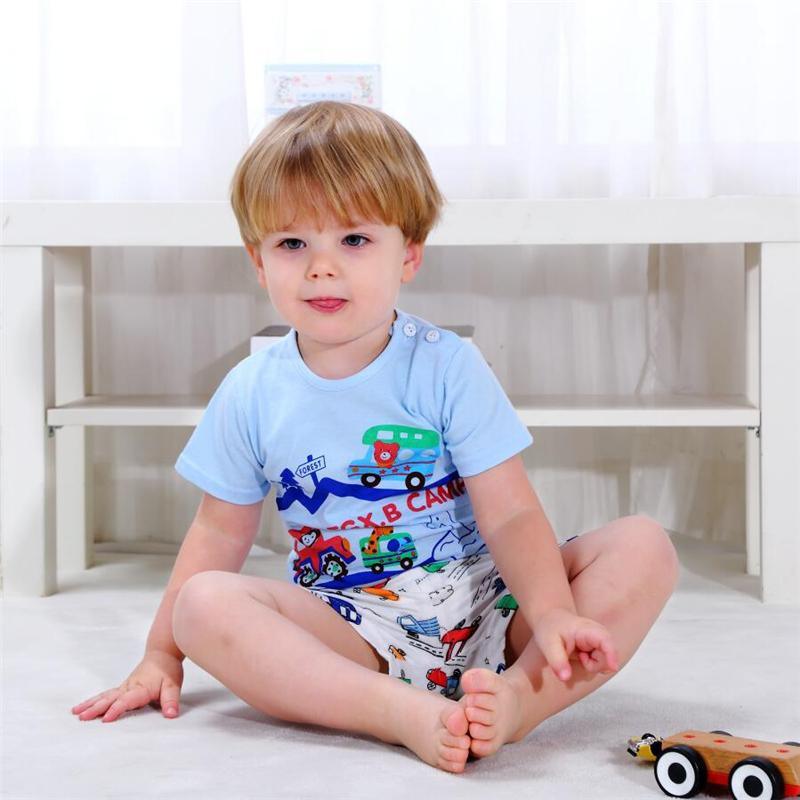 2-piece Cartoon Design T-shirt & Shorts for Children Boy - PrettyKid