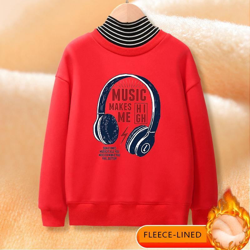 Fleece-lined Turtleneck Sweatshirts for Boy - PrettyKid