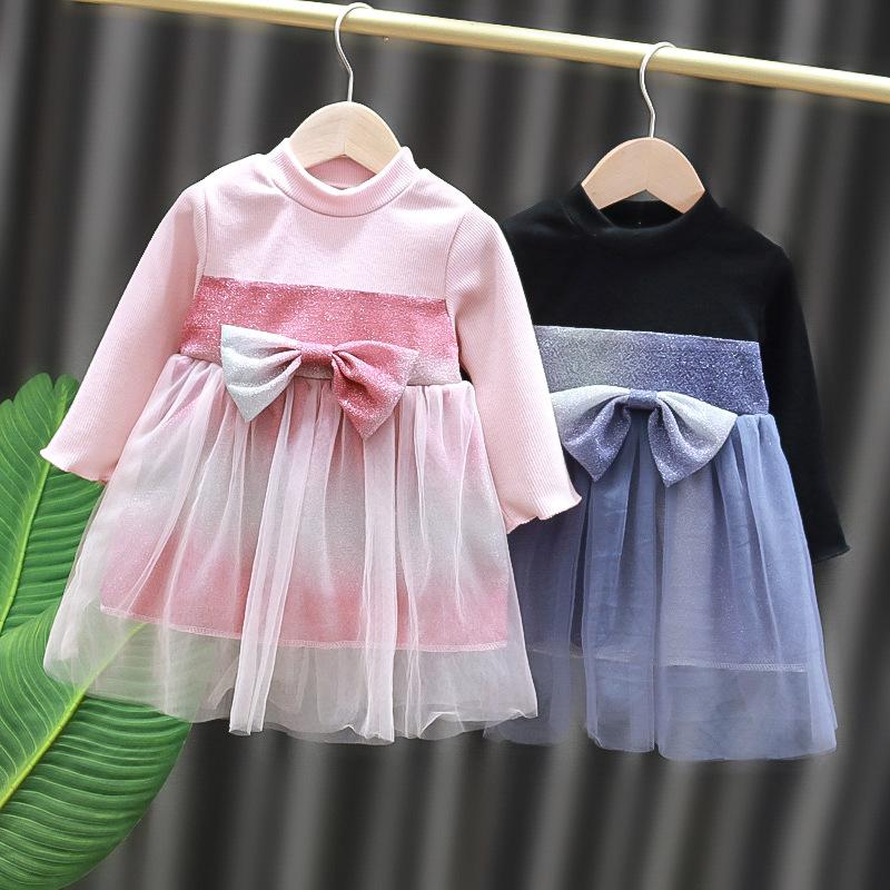 Bowknot Mesh Dress for Toddler Girl - PrettyKid