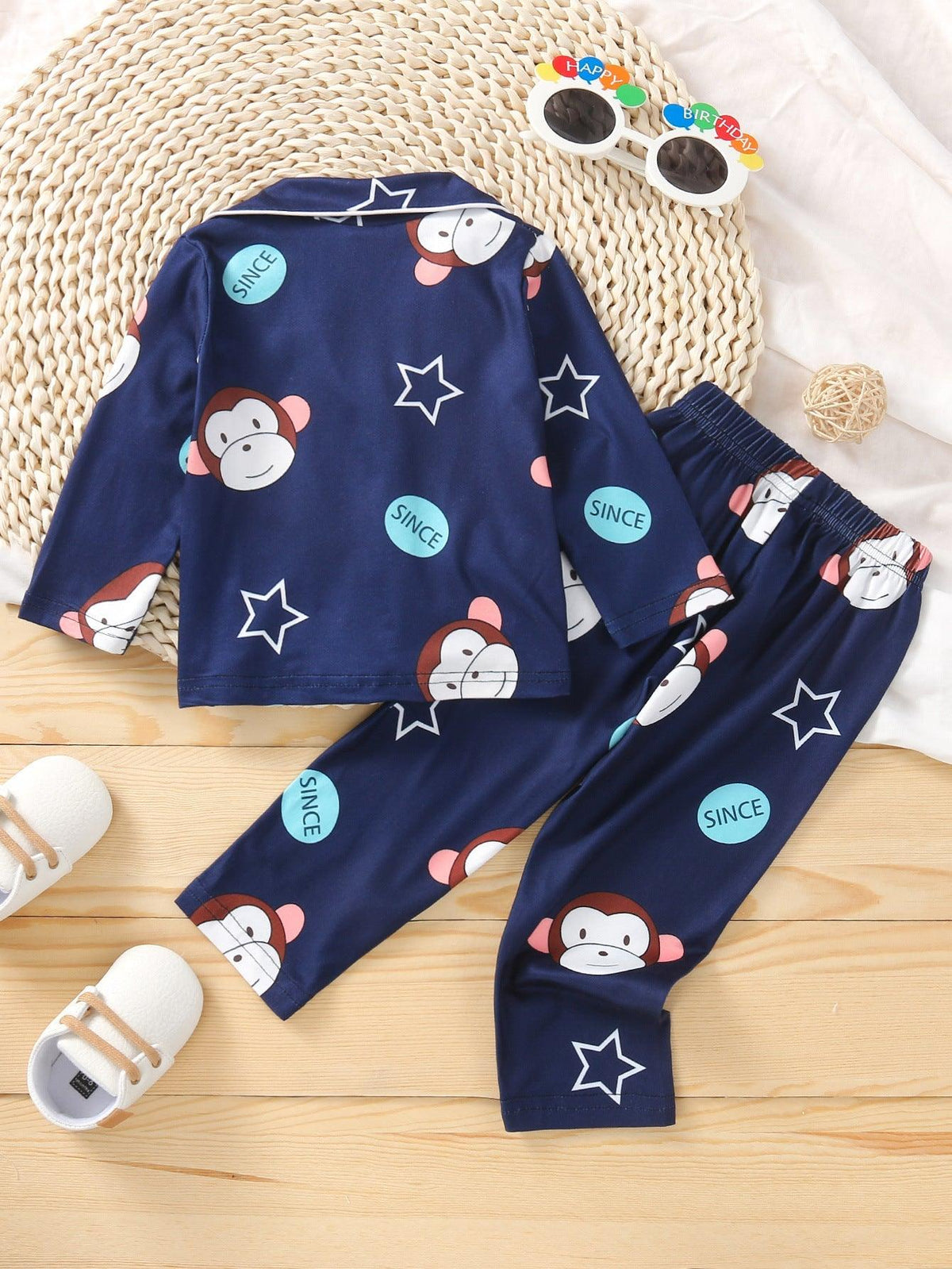 Baby Boy Pajama Sets Monkey Dinosaur Print Wholesale Baby Clothes - PrettyKid