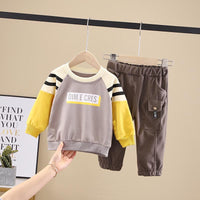 2-piece Color-block Sweatshirt & Pants for Children Boy - PrettyKid