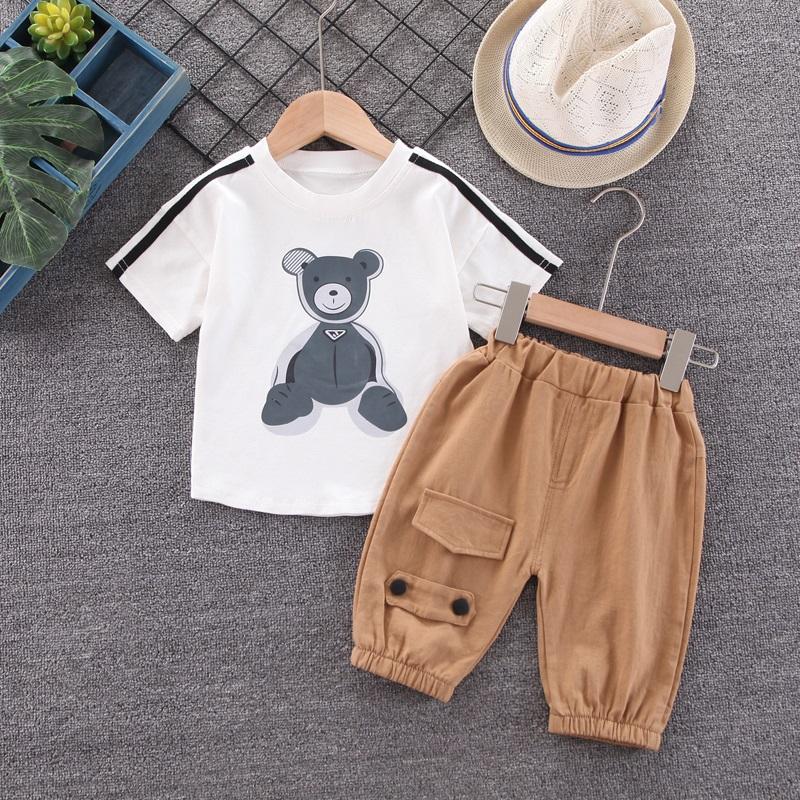 Children Boy 2pcs Animal Pattern Summer Suit T-Shirt & Shorts - PrettyKid