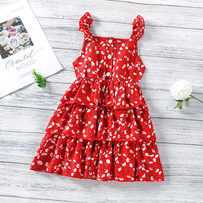 Toddler Girl Tiered Hem Floral Cami Dress - PrettyKid